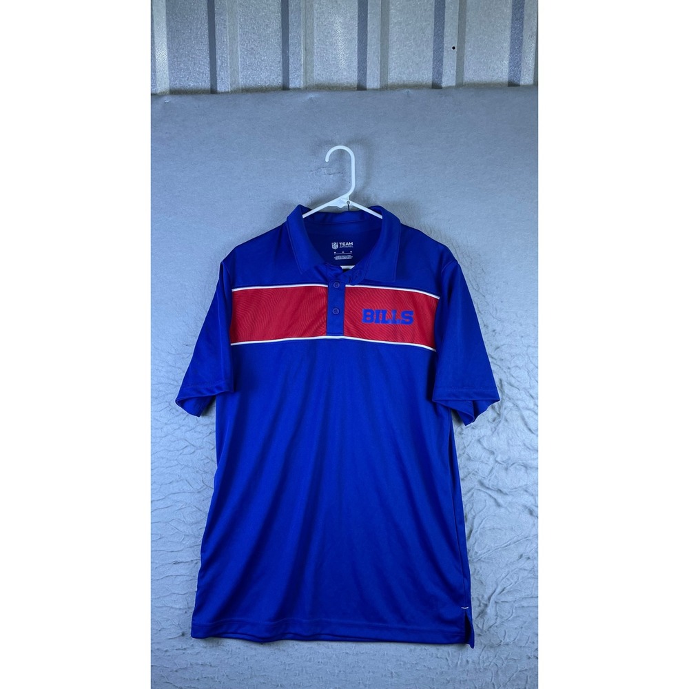 NFL Team Apparel Buffalo Bills Polo Men M Blue Excellent Short Sleeve Sport
